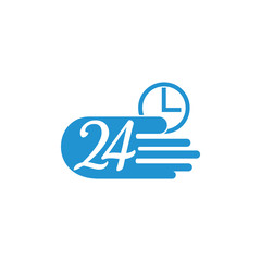 24 hour fast delivery service symbol vector
