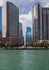 Downtown of Chicago city in the United States