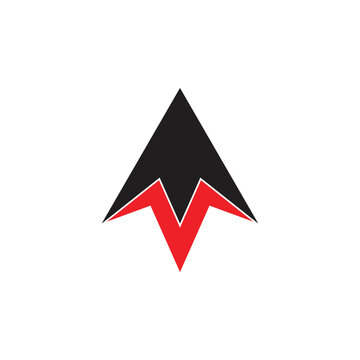 simple geometric arrow up rocket logo vector