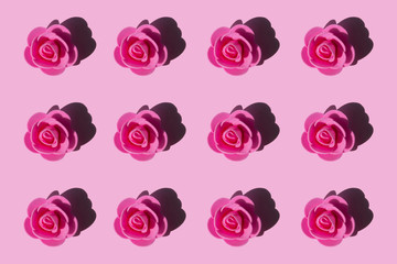 Artificial pink roses