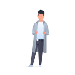 young asian guy wearing casual clothes happy attractive man standing pose chinese or japanese male cartoon character full length flat white background