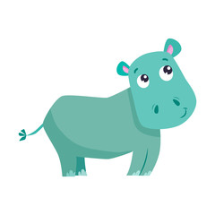 Cartoon hippo vector illustration.