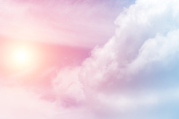 Obraz na płótnie Canvas Sun and cloud background with a pastel colour