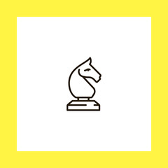 chess horse vector icon. flat design
