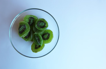 Dried kiwi fruit vegan hand food
