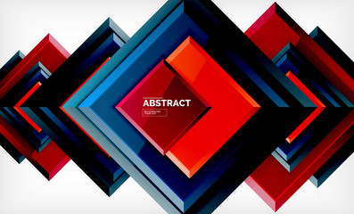 Fototapeta premium Square abstract background, glossy geometric design