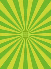 Sunlight retro vertical background. Green color burst background. Fantasy Vector illustration.