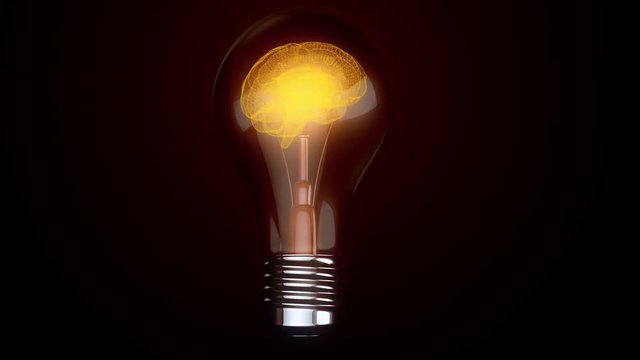 Lamp, brain, idea.