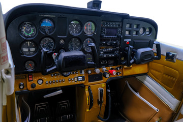 Light sport airplane instrument panel - Powered by Adobe