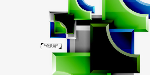Fototapeta premium Geometrical 3d shapes background