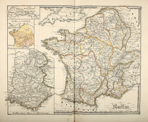 Old map. Engraving image