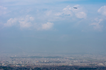 Airplane over Kathmandu
