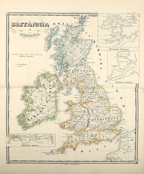 Old map. Engraving image