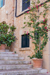 Plakat old small town on the island of Mallorca, Spain.
