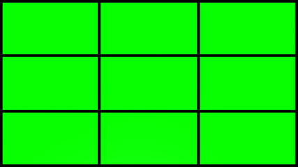 4k 9 Parts green screen grid with black frames