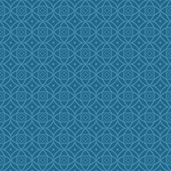 Decorative Geometric Ornament. Seamless Pattern. Vector Illustration. Tribal Ethnic Arabic, Indian, Motif. For Interior Design, Wallpaper. Blue color