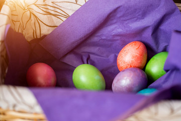 Sweets and eggs for Easter on the table