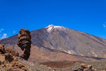 Fototapeta na wymiar View of Mount Teide and Finger of God rock (Roque Cinchado),Tenerife, Canary Islands, Spain - Image