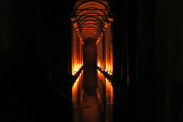 The Basilica Cistern - underground water reservoir. Istanbul, Turkey