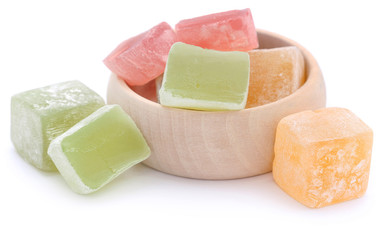 Turkish Delight in a wooden bowl