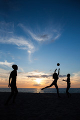 Fototapeta premium People playing volleyball