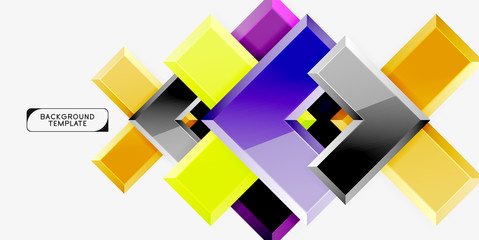 Fototapeta na wymiar Glossy modern geometric background, abstract arrows composition