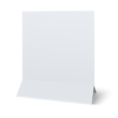 Square blank paper table card isolated. Vector paper template.