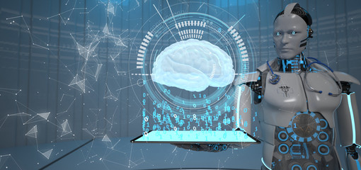 Humanoid Robot Tablet Human Brain