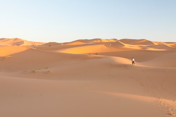 Fototapeta na wymiar Morocco, Merzouga, Erg Chebbi Dunes