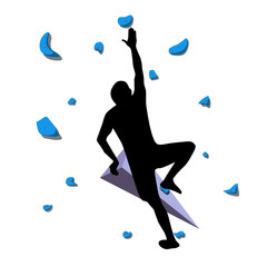 Man climbs climbing wall © Nataly-Nete