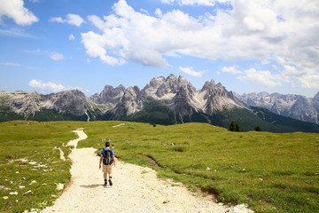 Fototapeta na wymiar Cadini Mountains from mount Piana, Dolomites