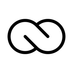 Infinity symbol icon. Concept of infinite, limitless and endless. Simple flat black outline vector design element