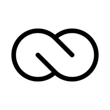 Black infinity symbol icon. Concept of infinite, limitless and endless.  Simple flat vector design element. Stock Vector