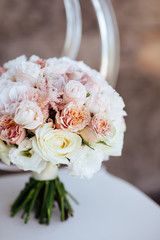 Wedding flowers, bridal bouquet closeup.