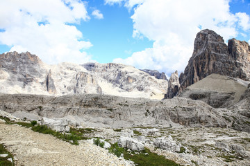 Fototapeta na wymiar Dolomites, Alps, Italy – Piani di Cengia and Tre Cime di Lavaredo