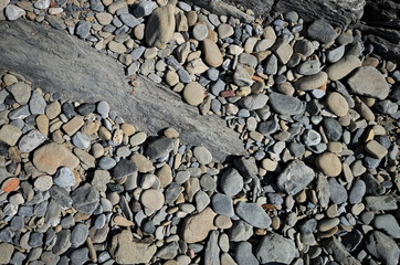 Details eines Kiesstrandes