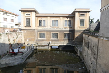 Views walking on the bridges along Rio river in Mantova