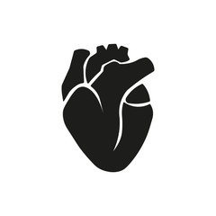 Human heart icon. Vector illustration. Flat design.