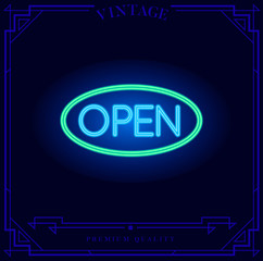 Open Shop 24/7 Neon light sign. Vector illustration.