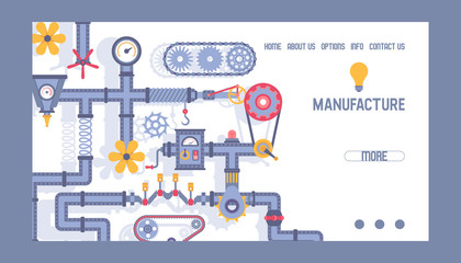 Industry pattern vector web page industrial machinery engineering equipment gear fan pipe illustration technical backdrop engine technology working mechanism landing web-page background