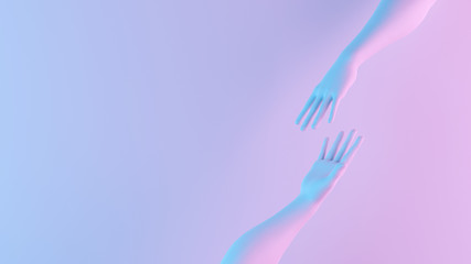 Minimal Hands Background 3D Rendering