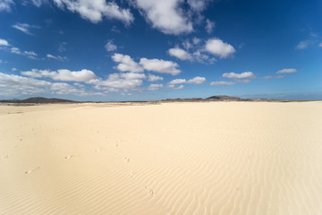 Desert of Fuerteventura at the Canary Islands of Spain