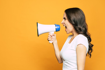 Going on rant. Vibrant orange background with an angry girl next to it who is loudly screaming and...