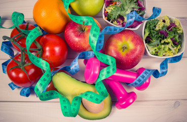 Fruit and vegetables as part of a healthy diet . Proper nutrition.