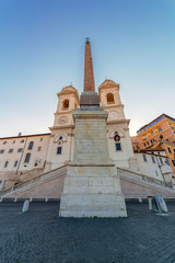 Church of Trinita dei Monti and Egyptian obelisk in Rome, Italy