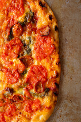 rustic gourmet oval italian pizza