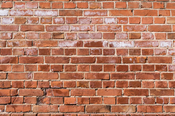 Old vintage red brick wall