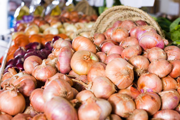  bulb onion on market counter