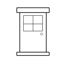 Door with window outline icon