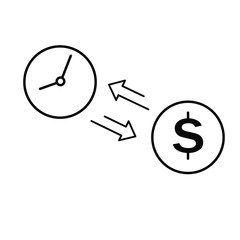 Time is money outline icon